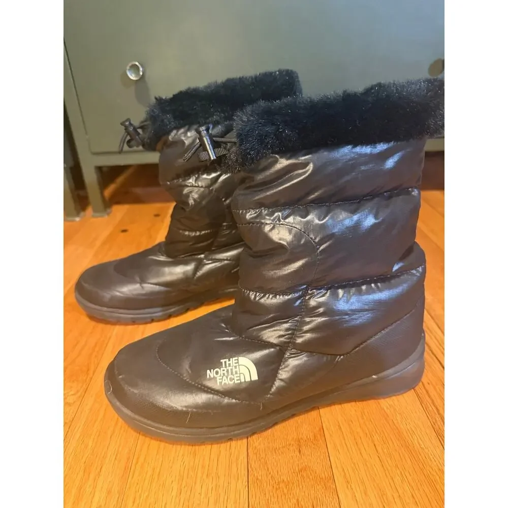 The North Face Nuptse Apres Puffer Boots Black Winter Womens Sz 8